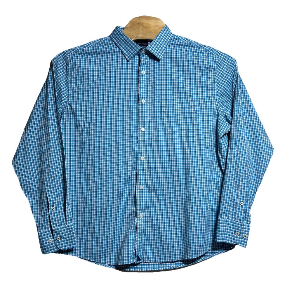 Untuckit Long Sleeve‎ Button Up Check Shirt Mens XXL Nylon Spandex 40125